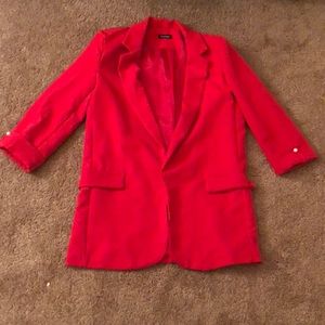 Boohoo red blazer (BARELY WORN!!)